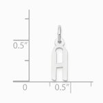 10K / 14K White Gold Small Slanted Block Initial H Charm - Product Photo