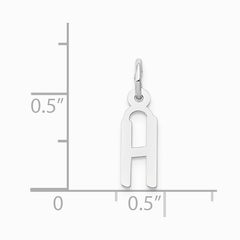 10K / 14K White Gold Small Slanted Block Initial H Charm - Product Photo