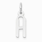 10K / 14K White Gold Small Slanted Block Initial H Charm - Product Photo
