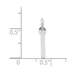 10K / 14K White Gold Small Slanted Block Initial I Charm - Product Photo