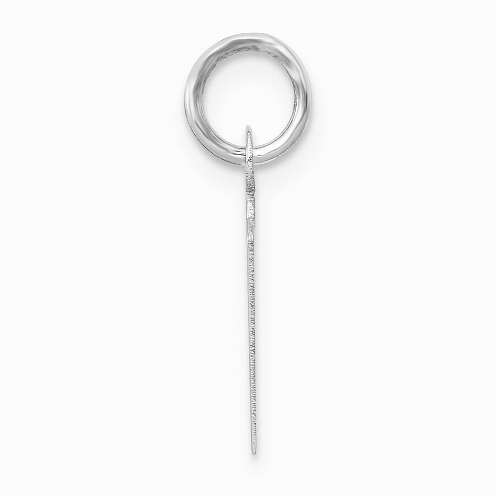 10K / 14K White Gold Small Slanted Block Initial M Charm - Product Photo