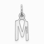 10K / 14K White Gold Small Slanted Block Initial M Charm - Product Photo