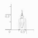 10K / 14K White Gold Small Slanted Block Initial M Charm - Product Photo