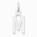 10K / 14K White Gold Small Slanted Block Initial M Charm - Product Photo