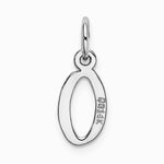 10K / 14K White Gold Small Slanted Block Initial O Charm - Product Photo