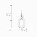 10K / 14K White Gold Small Slanted Block Initial O Charm - Product Photo