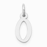 10K / 14K White Gold Small Slanted Block Initial O Charm - Product Photo