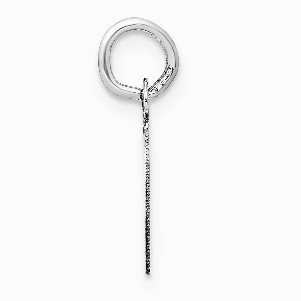10K / 14K White Gold Small Slanted Block Initial P Charm - Product Photo