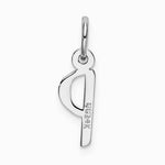 10K / 14K White Gold Small Slanted Block Initial P Charm - Product Photo