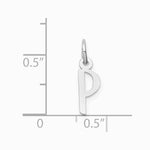 10K / 14K White Gold Small Slanted Block Initial P Charm - Product Photo