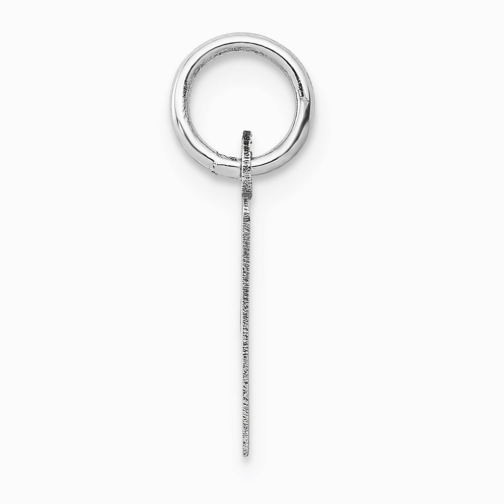 10K / 14K White Gold Small Slanted Block Initial V Charm - Product Photo