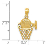 14k Basketball in the Net Pendant - Product Photo