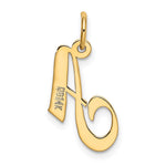 10K / 14K Yellow Gold Medium Fancy Script Initial A Charm - Product Photo