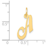 10K / 14K Yellow Gold Medium Fancy Script Initial A Charm - Product Photo