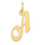 10K / 14K Yellow Gold Medium Fancy Script Initial A Charm - Product Photo