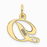 10K / 14K Yellow Gold Medium Fancy Script Initial D Charm - Product Photo