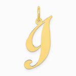 10K / 14K Yellow Gold Medium Fancy Script Initial I Charm - Product Photo