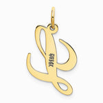 10K / 14K Yellow Gold Medium Fancy Script Initial L Charm - Product Photo