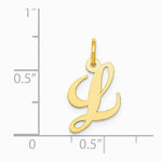 10K / 14K Yellow Gold Medium Fancy Script Initial L Charm - Product Photo