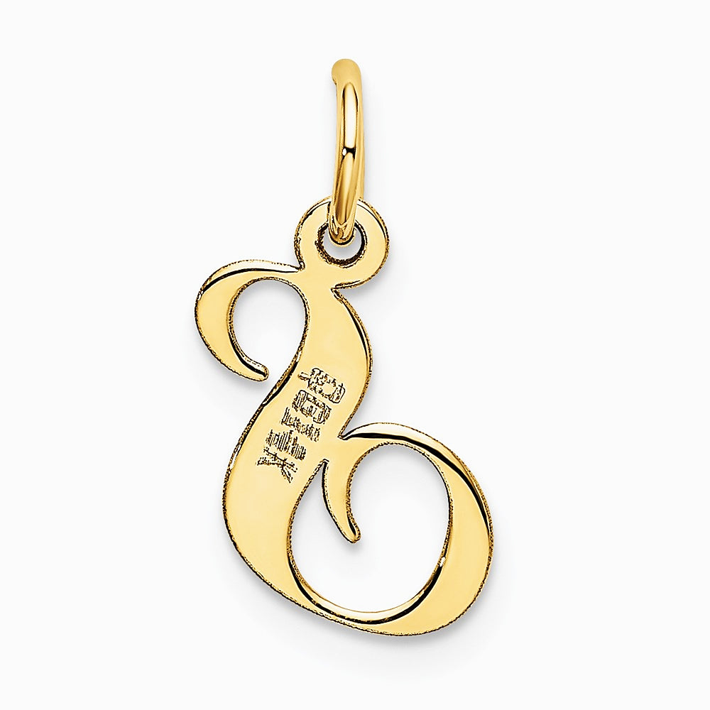 10K / 14K Yellow Gold Medium Fancy Script Initial S Charm - Product Photo