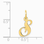 10K / 14K Yellow Gold Medium Fancy Script Initial S Charm - Product Photo