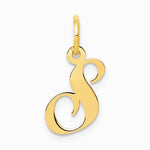 10K / 14K Yellow Gold Medium Fancy Script Initial S Charm - Product Photo