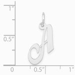 10K / 14K White Gold Medium Fancy Script Initial A Charm - Product Photo
