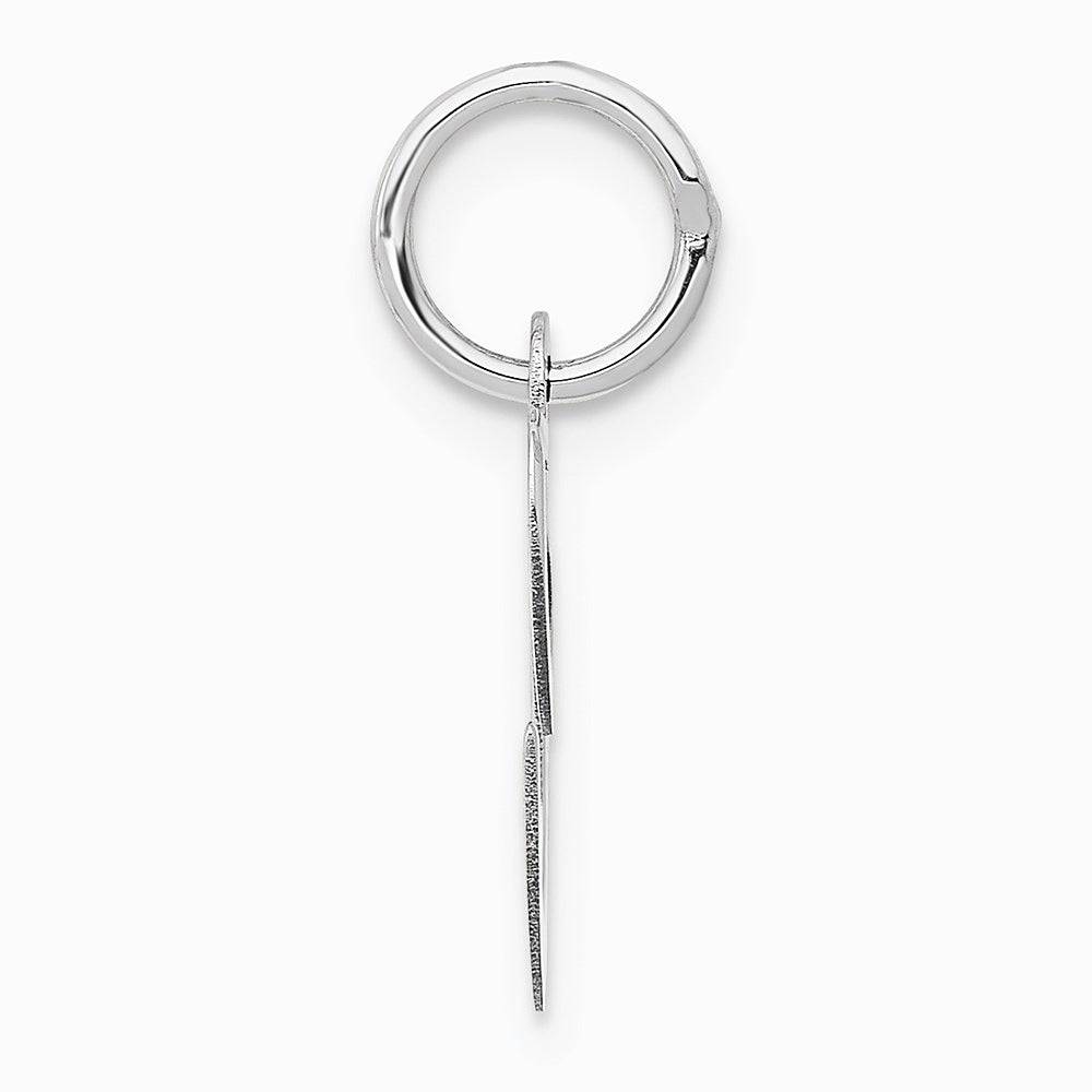 10K / 14K White Gold Medium Fancy Script Initial C Charm - Product Photo