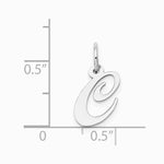 10K / 14K White Gold Medium Fancy Script Initial C Charm - Product Photo