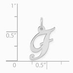 10K / 14K White Gold Medium Fancy Script Initial F Charm - Product Photo