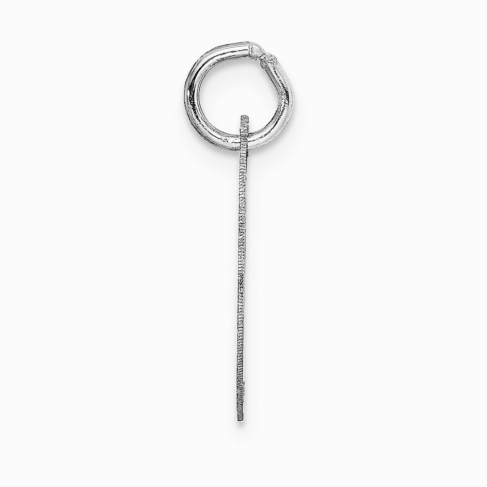 10K / 14K White Gold Medium Fancy Script Initial I Charm - Product Photo