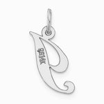 10K / 14K White Gold Medium Fancy Script Initial I Charm - Product Photo