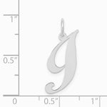 10K / 14K White Gold Medium Fancy Script Initial I Charm - Product Photo