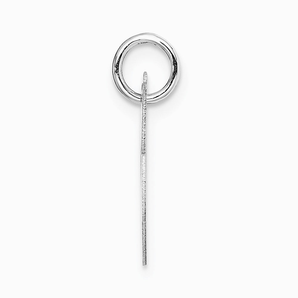 10K / 14K White Gold Medium Fancy Script Initial K Charm - Product Photo