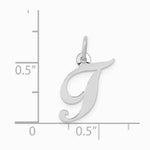10K / 14K White Gold Medium Fancy Script Initial T Charm - Product Photo