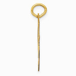 10K / 14K Yellow Gold Large Fancy Script Letter F Initial Charm - Product Photo