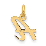 10K / 14K Yellow Gold Small Script Initial A Charm - Product Photo