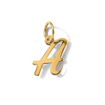 10K / 14K Yellow Gold Small Script Initial A Charm - Product Photo