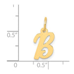 10K / 14K Yellow Gold Small Script Initial B Charm - Product Photo