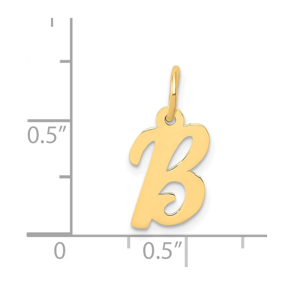 10K / 14K Yellow Gold Small Script Initial B Charm - Product Photo
