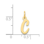 10K / 14K Yellow Gold Small Script Initial C Charm - Product Photo