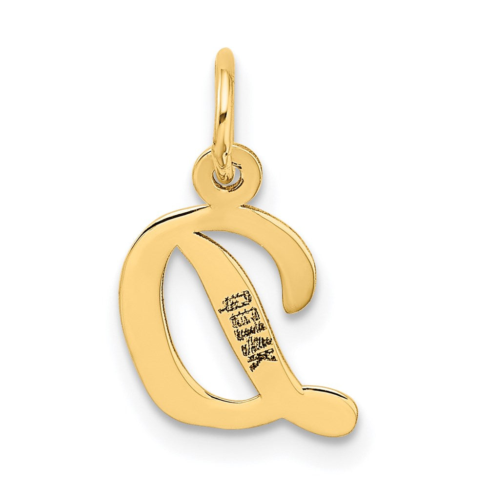 10K / 14K Yellow Gold Small Script Initial D Charm - Product Photo