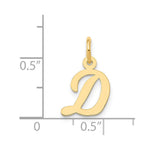 10K / 14K Yellow Gold Small Script Initial D Charm - Product Photo
