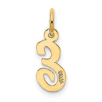 10K / 14K Yellow Gold Small Script Initial E Charm - Product Photo