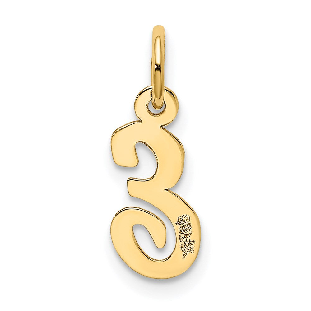 10K / 14K Yellow Gold Small Script Initial E Charm - Product Photo
