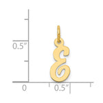 10K / 14K Yellow Gold Small Script Initial E Charm - Product Photo