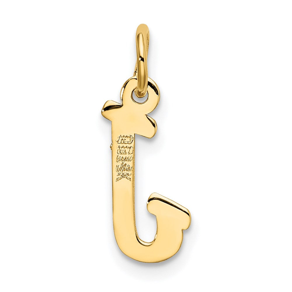 10K / 14K Yellow Gold Small Script Initial J Charm - Product Photo