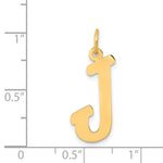 10K / 14K Yellow Gold Small Script Initial J Charm - Product Photo