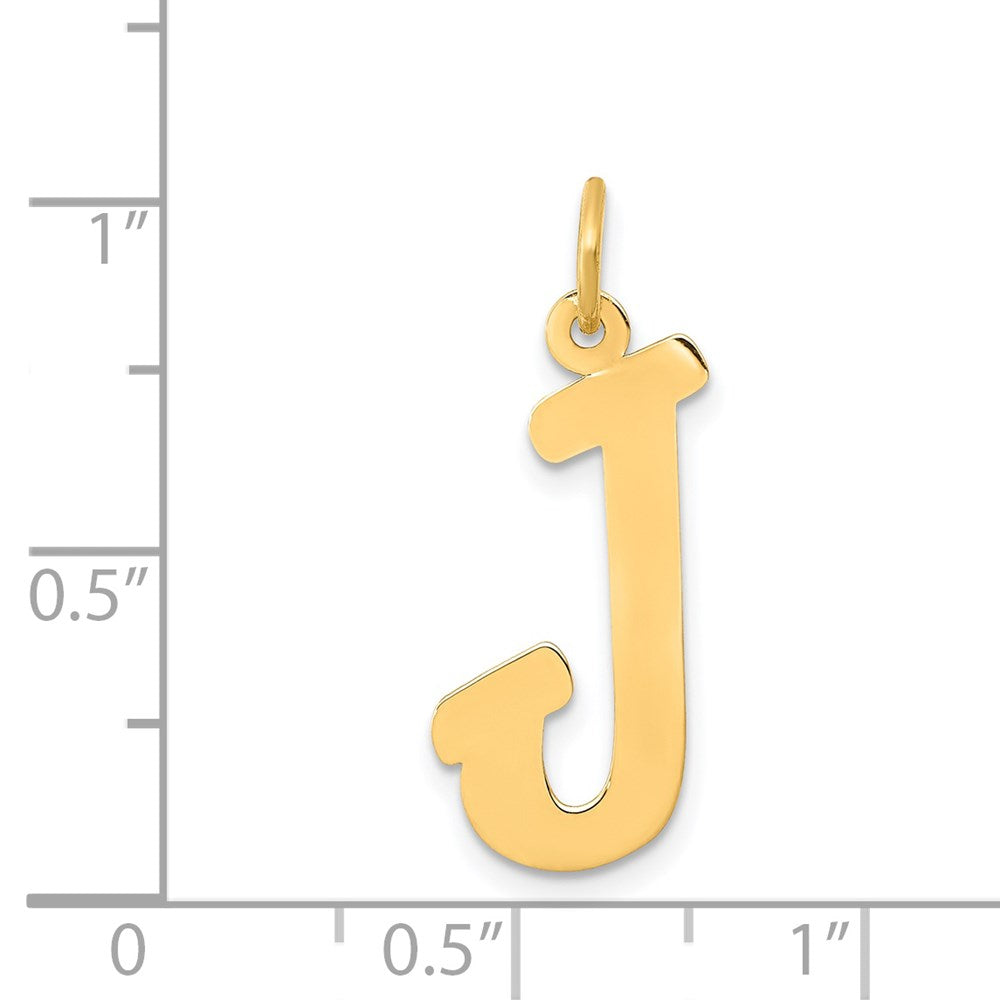 10K / 14K Yellow Gold Small Script Initial J Charm - Product Photo