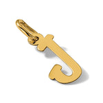 10K / 14K Yellow Gold Small Script Initial J Charm - Product Photo